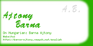 ajtony barna business card